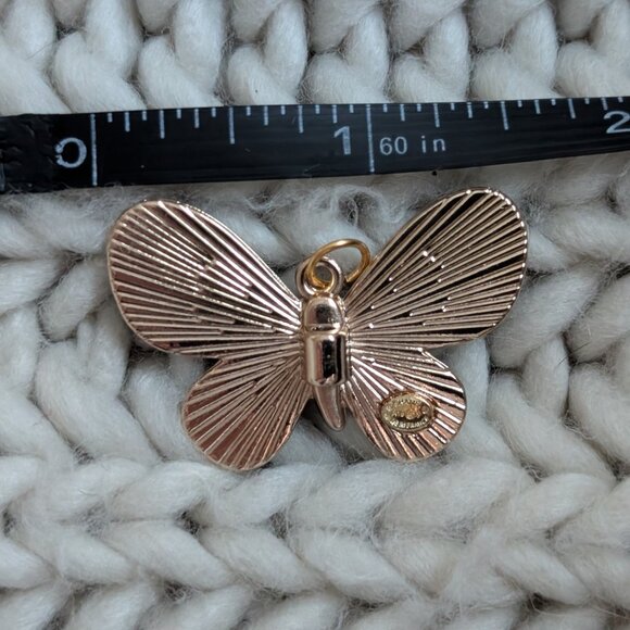 Chanel, Baby Blue Enamel Butterfly Pendant Charm Zipper Pull Gold Hardware - Picture 6 of 6